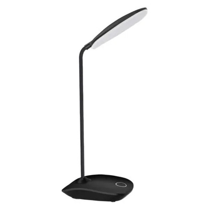 LED asztali lámpa, fekete, 40x12x9cm, állítható, USB-vel