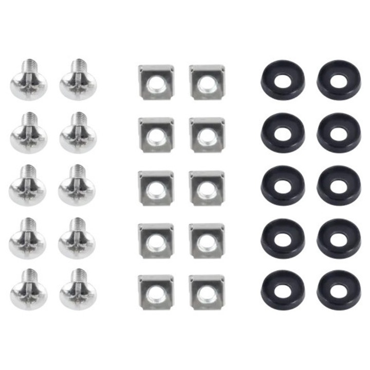 Set suruburi M6 cu piulite si saibe, 10 bucati