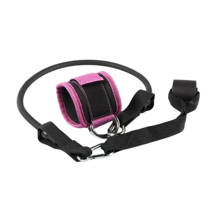 Set curea glezna cu dublu inel D, accesorii fitness, multicolor, 25x80x6cm