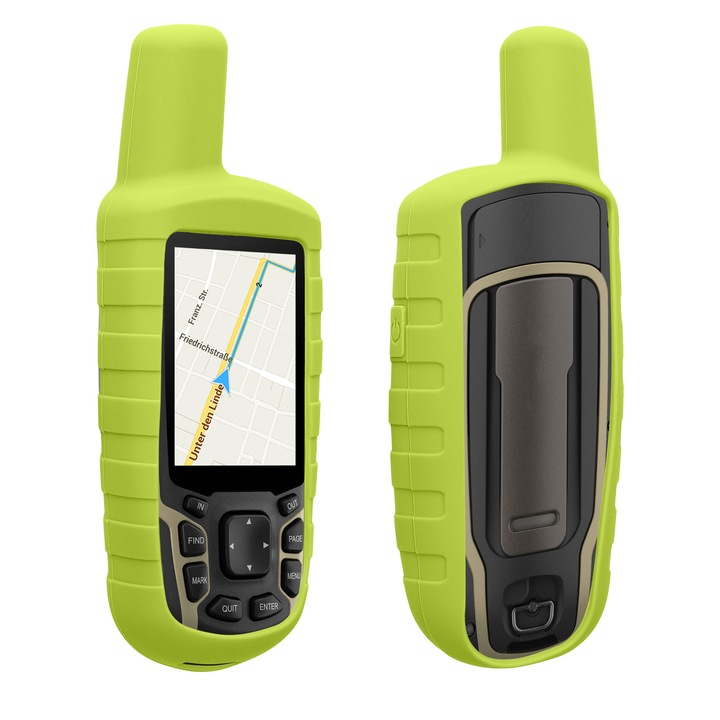 Husa GPS Kwmobile pentru Garmin GPSMAP 65/62/62S/62SC, anti-alunecare, silicon, galben
