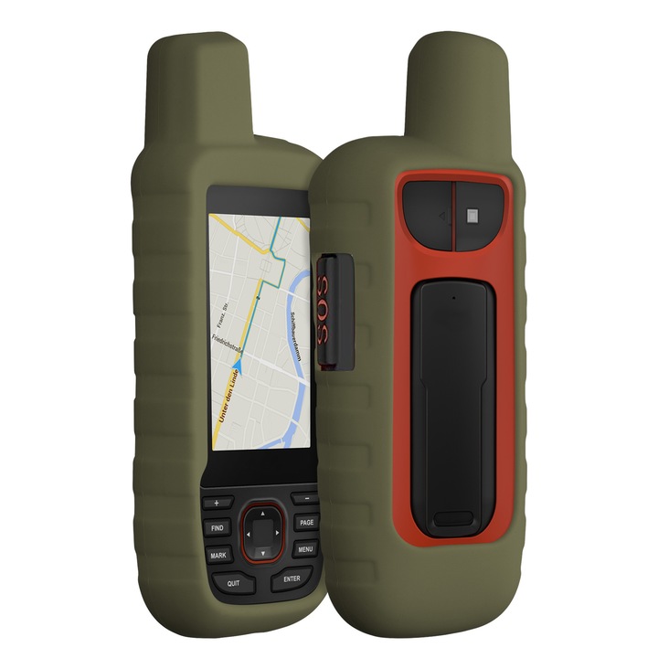 Husa GPS Kwmobile pentru Garmin GPSMAP 66i/GPSMAP 67i, anti-alunecare, silicon, verde