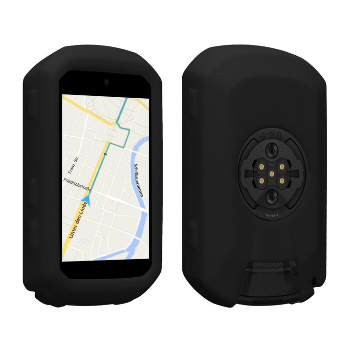 Husa GPS Kwmobile pentru Garmin Edge 850/550, anti-alunecare, silicon, negru