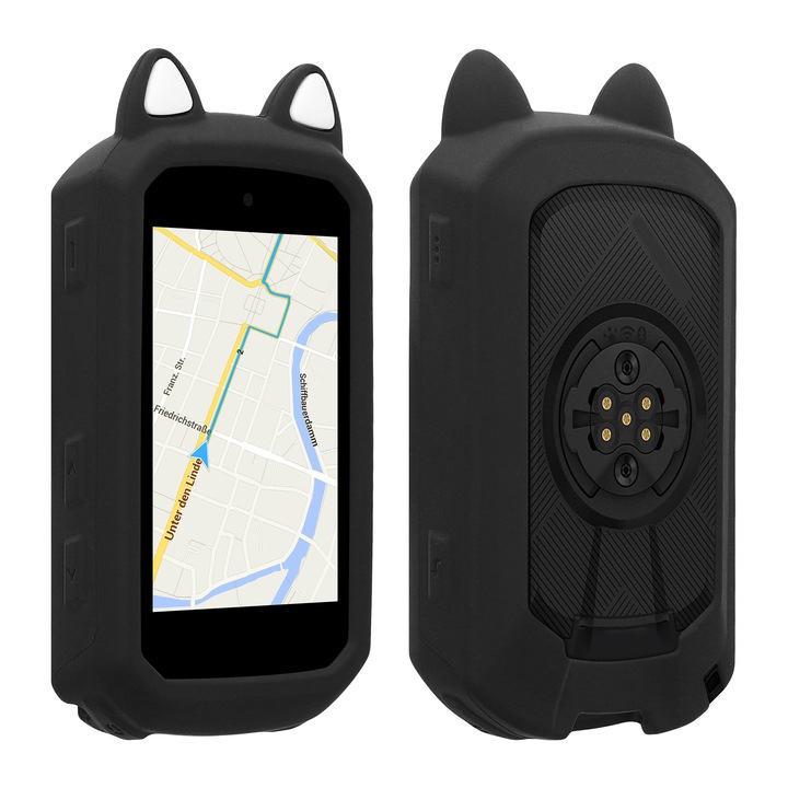 Husa GPS Kwmobile pentru Garmin Edge 850/550, anti-alunecare, silicon, negru, alb