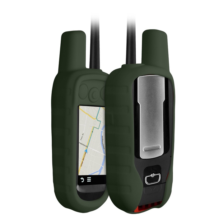 Husa GPS Kwmobile pentru Garmin Alpha 100, anti-alunecare, silicon, verde