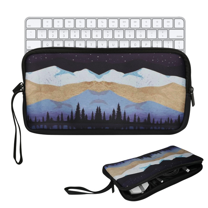 Калъф за клавиатура Kwmobile за Apple Magic Keyboard, неопрен, бял, светлокафяв, син, ръчна каишка, противоударен