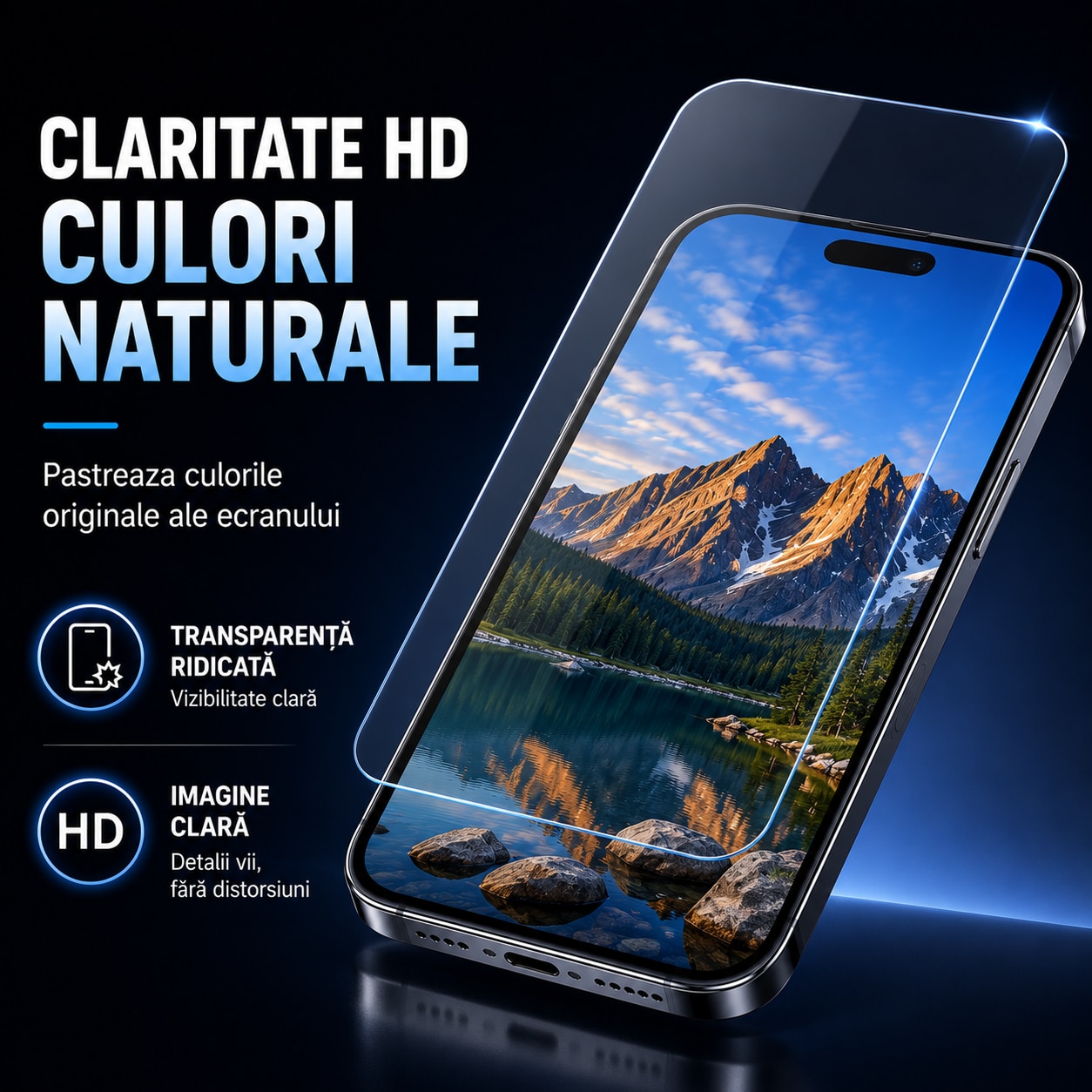 Set 2 Folii Protectie Ecran Sticla compatibile cu iPhone 17 Pro Max 6.9 inch, cu Aplicator Anti-Praf, 9H, Transparent