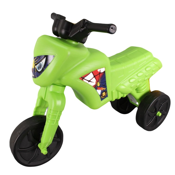 Tricicleta copii fara pedale Enduro Motocicleta Spider Burak Toys Verde