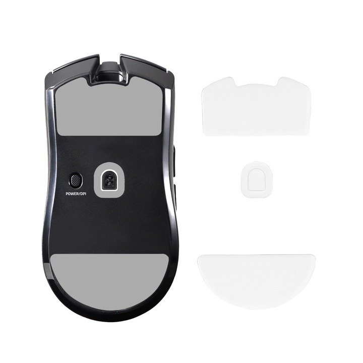 Set picioruse mouse Kwmobile pentru Razer Viper V3 Pro, PTFE, alb, autoadezive, alunecare usoara
