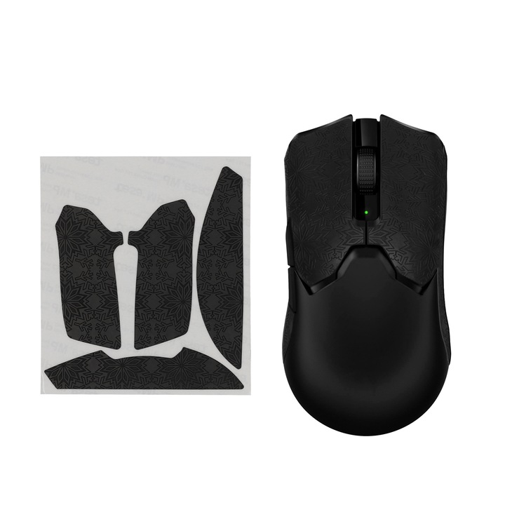 Kwmobile fogantyú egérhez Razer Viper V2 Pro, műbőr, fekete, fehér, öntapadós, csúszásgátló