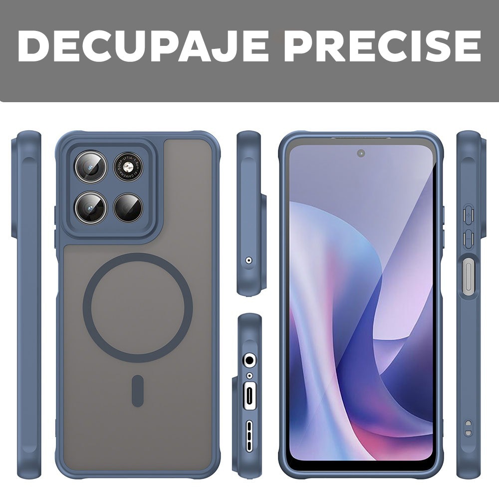 Husa pentru Xiaomi 17T Pro Daden® HaloFrost II, MagSafe, Antisoc, Incarcare wireless, Calitate Premium, Albastru