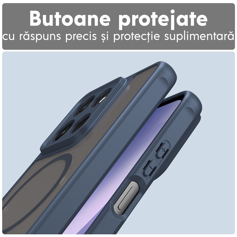 Husa pentru Xiaomi 17T Pro Daden® HaloFrost II, MagSafe, Antisoc, Incarcare wireless, Calitate Premium, Albastru