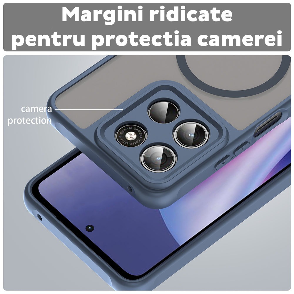 Husa pentru Xiaomi 17T Pro Daden® HaloFrost II, MagSafe, Antisoc, Incarcare wireless, Calitate Premium, Albastru