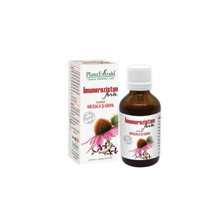 IMUNOREZISTAN forte 50 ml – Solutie cu Echinacea, pentru refacerea organismului de la primele semne de raceala si gripa, adulti si copii 7+ ani