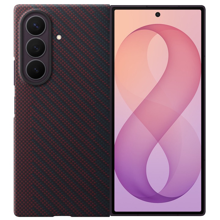Husa de protectie Samsung pentru Galaxy Fold8 Ultra, Carbon Magnet, Red