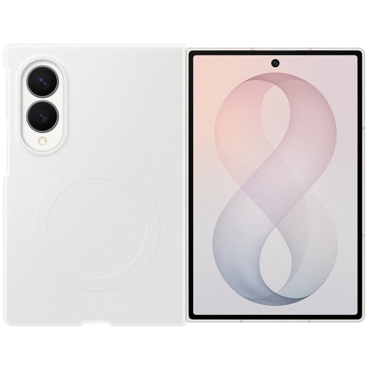 Husa de protectie Samsung pentru Galaxy Fold8, Silicone Magnet, White