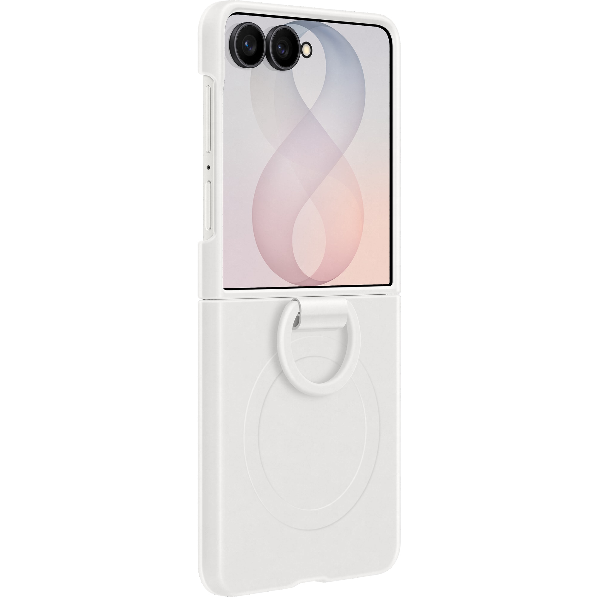 Husa de protectie Samsung pentru Galaxy Flip8, Silicone Ring Magnet, White