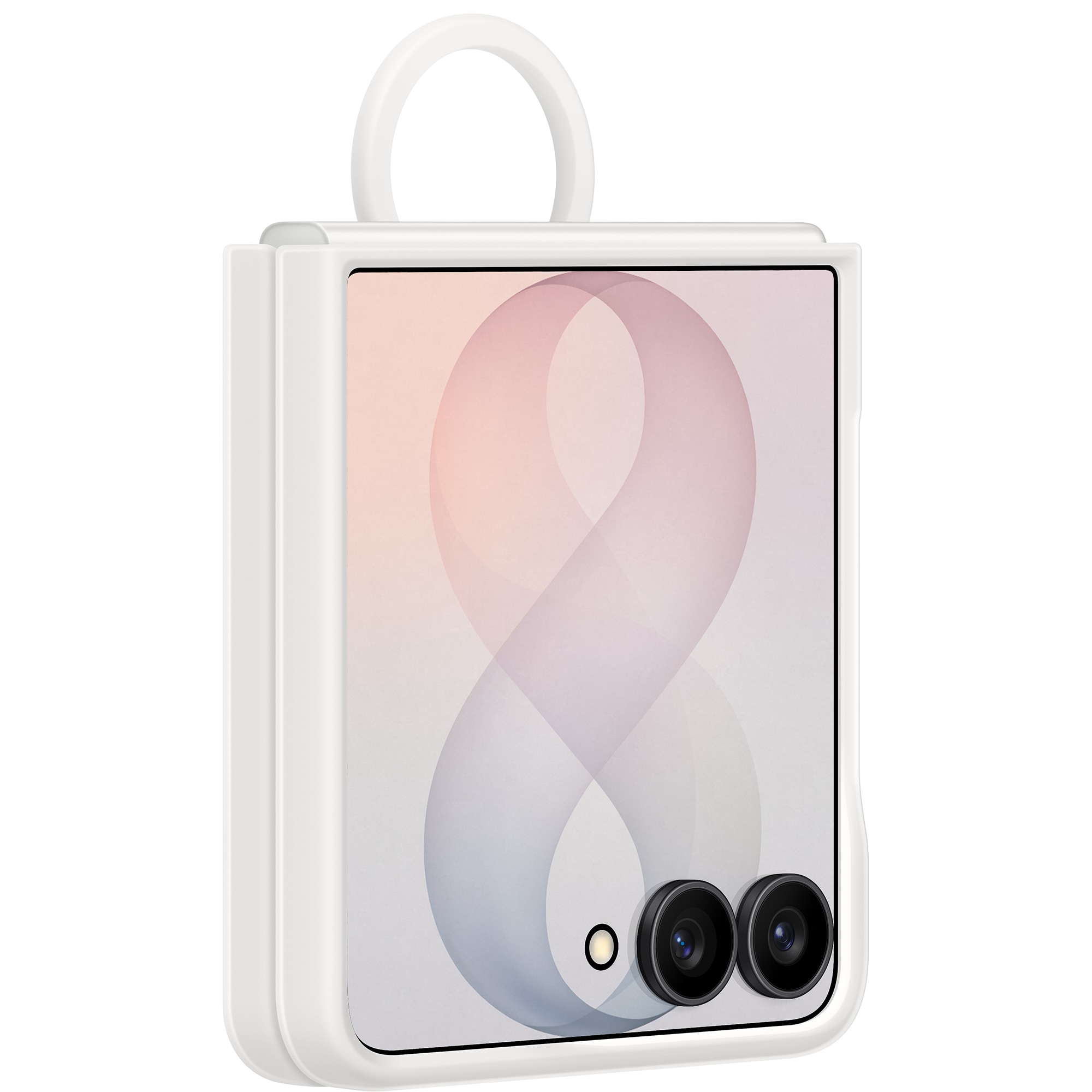 Husa de protectie Samsung pentru Galaxy Flip8, Silicone Ring Magnet, White