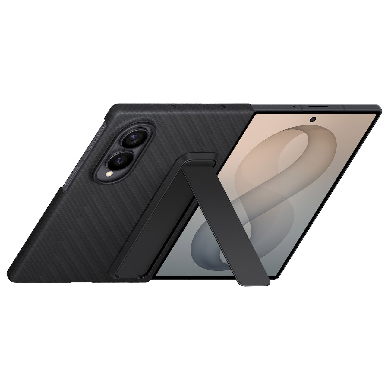 Husa de protectie Samsung pentru Galaxy Fold8, Carbon Standing, Black