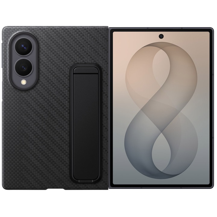 Husa de protectie Samsung pentru Galaxy Fold8, Carbon Standing, Black