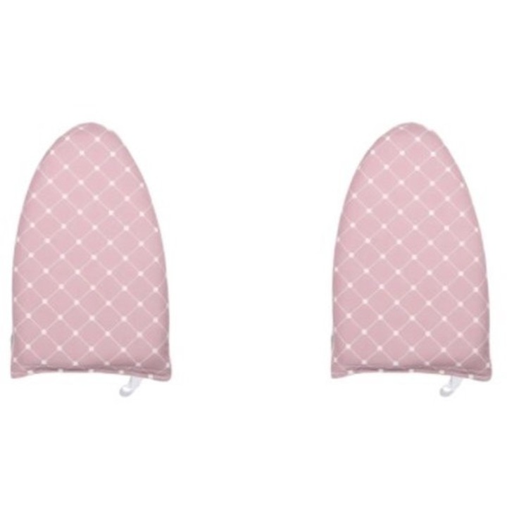 Set 2 manusi pentru calcat cu aburi, rezistente la caldura, roz, 24x14x3cm