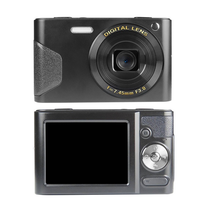 Aparat foto compact 48MP 4K HD digital negru