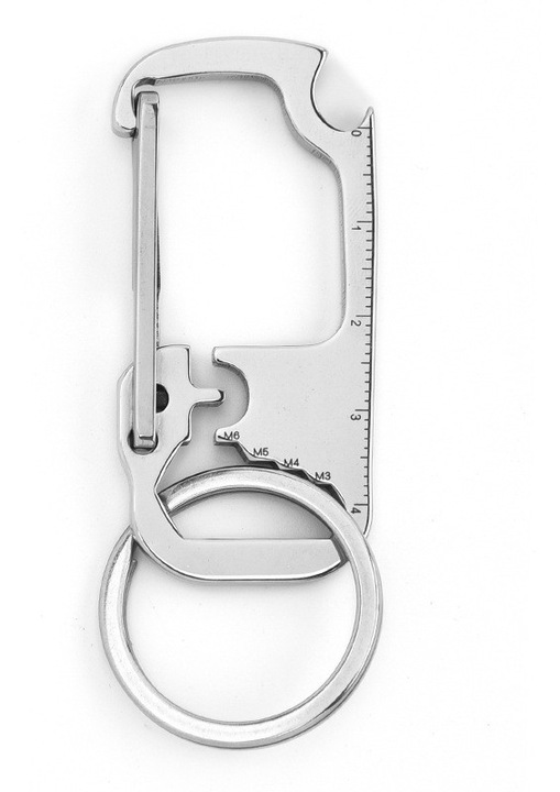Többfunkciós kulcstartó rozsdamentes acélból, színes, 5x2cm