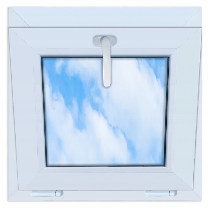 PVC ablak Lorac 55x55cm fehér dupla üveg felül nyíló
