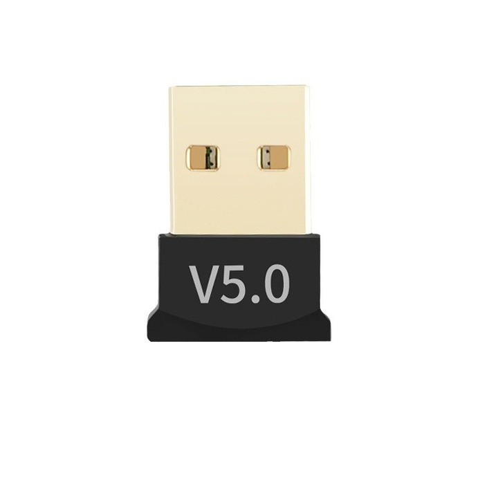 Adaptor USB Bluetooth 5.0, transmitator receptor, negru, 5x2cm