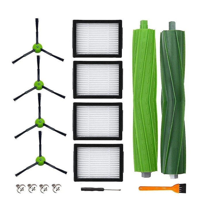 Accesorii robot aspirator set, perii rotative, filtre, perii laterale, negru, 20x10x3cm