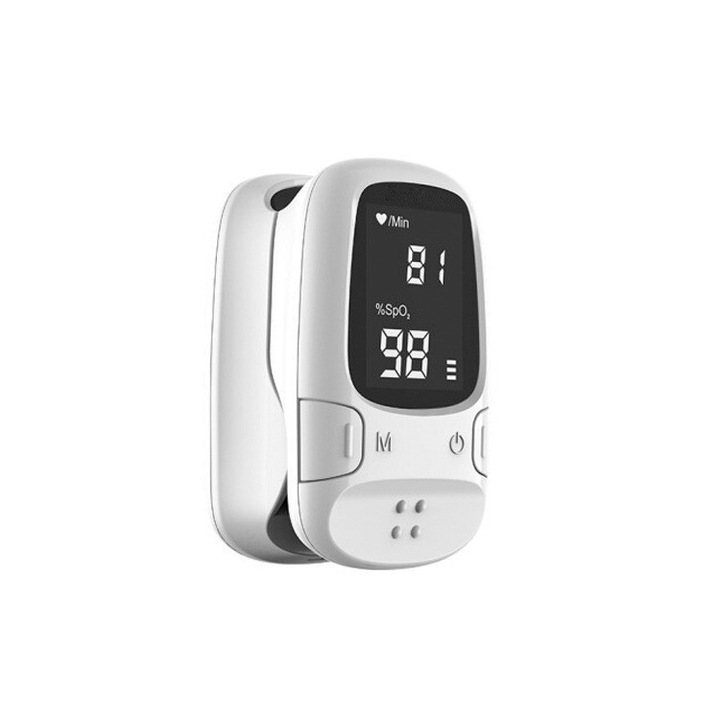 Pulsoximetru cu clema pentru deget, LED, masurare puls si saturatie, alb
