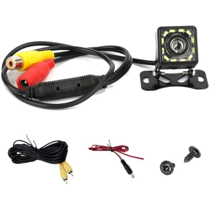 Camera auto marsarier, 12 LED, unghi 170°, IP68, 6m cablu
