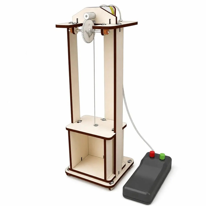Magiqoo fa építőjáték készlet, STEM oktatójáték - Elektromos Lift, 6-12 éves gyermekeknek