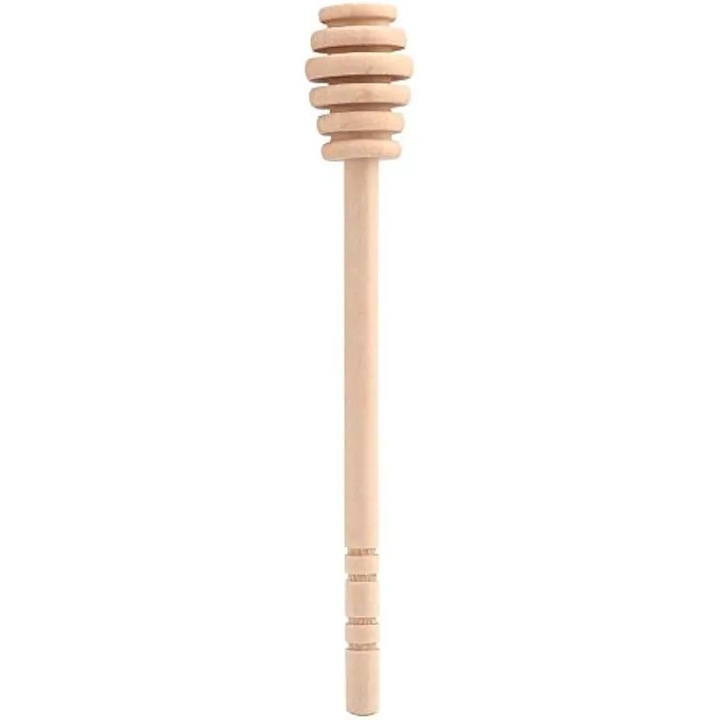 Lingura de miere din lemn, 50 de betisoare de miere pentru distribuirea borcanelor de miere, tija de amestecare a mierii pentru petreceri si nunti (16 cm / 6 "3" )