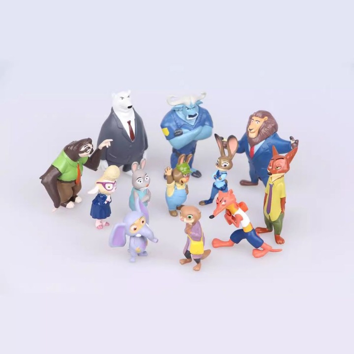 Комплект от 12 фигурки Zootopia, многоцветни, 4x8см