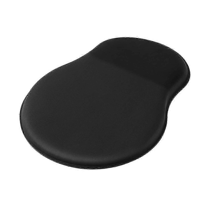 Ergonomikus egérpad csuklótámasszal, fekete, szilikon, 25x20cm