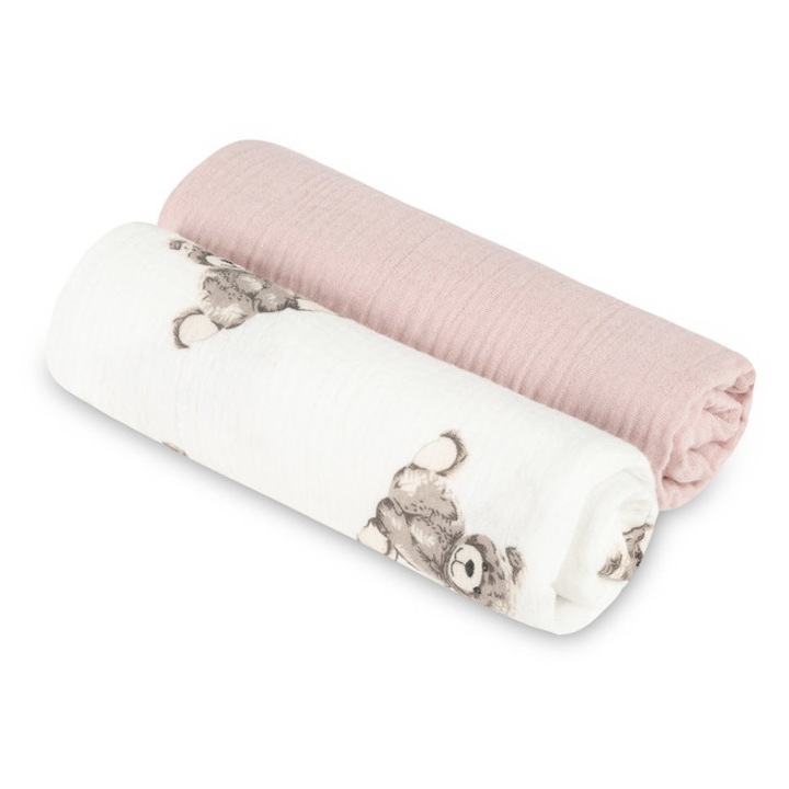 Texturált muszlin pelenka, 60 x 75, 2 darabos csomag, Teddy Pink