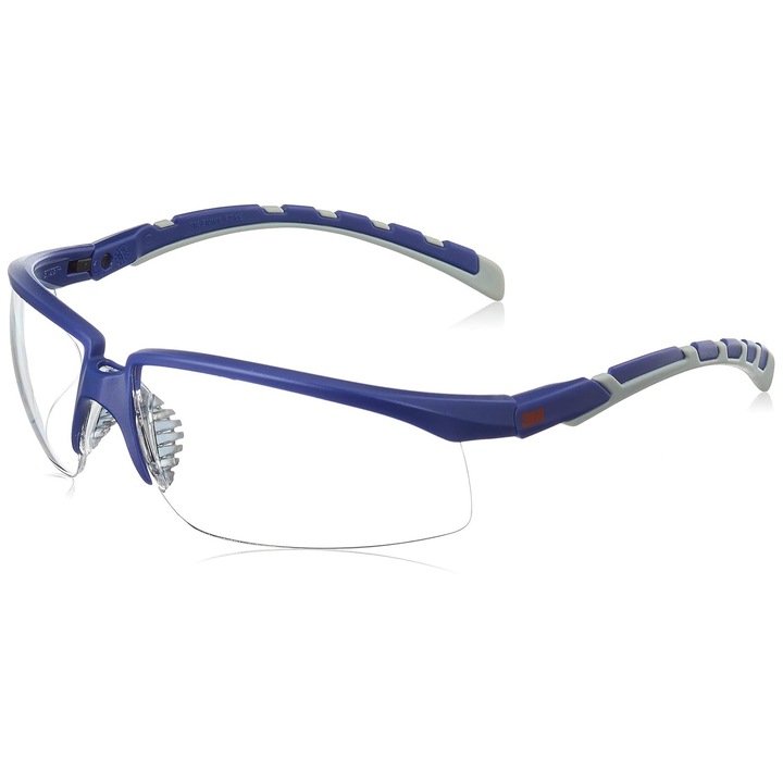 Ochelari de protectie 3M Solus 0AF, lentile clare policarbonat, rama albastra