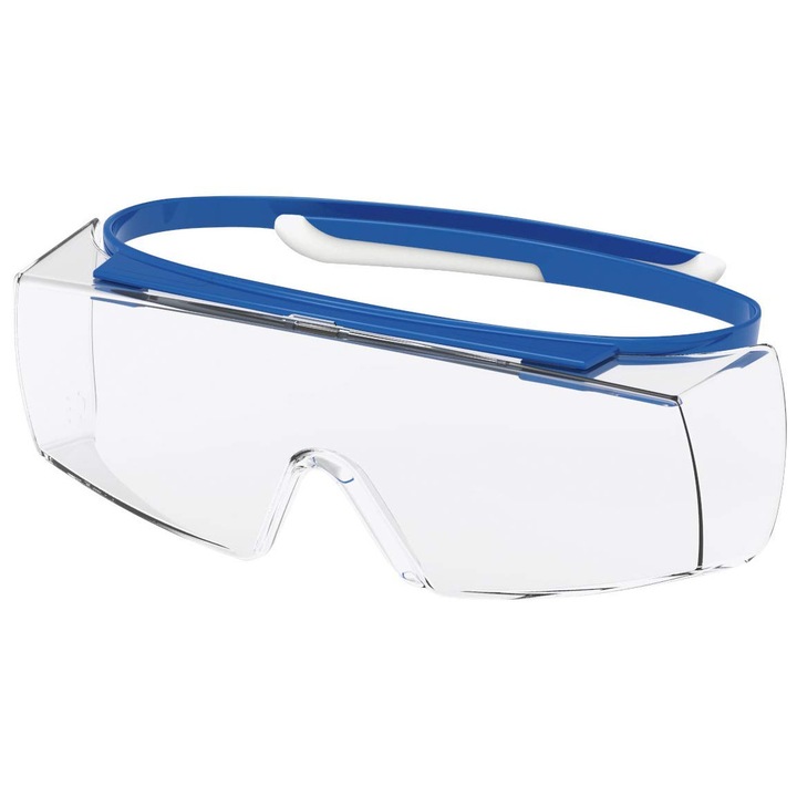 Ochelari de protectie Uvex Super OTG, lentile transparente/albastru/alb