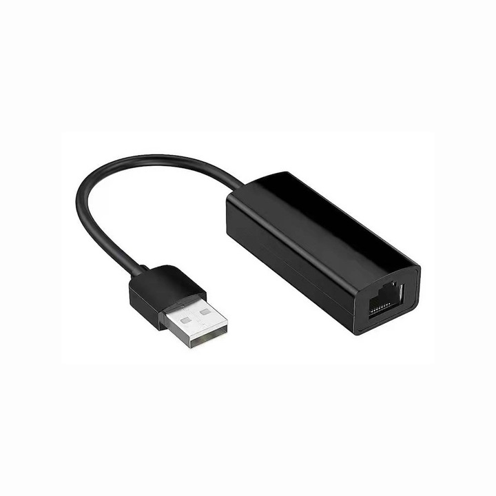 Адаптер USB към Ethernet RJ45, черен