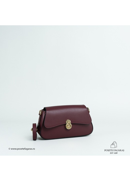 Poseta Piele Violine - Bordo, Geanta Casual din Piele Naturala, Geanta, Genti