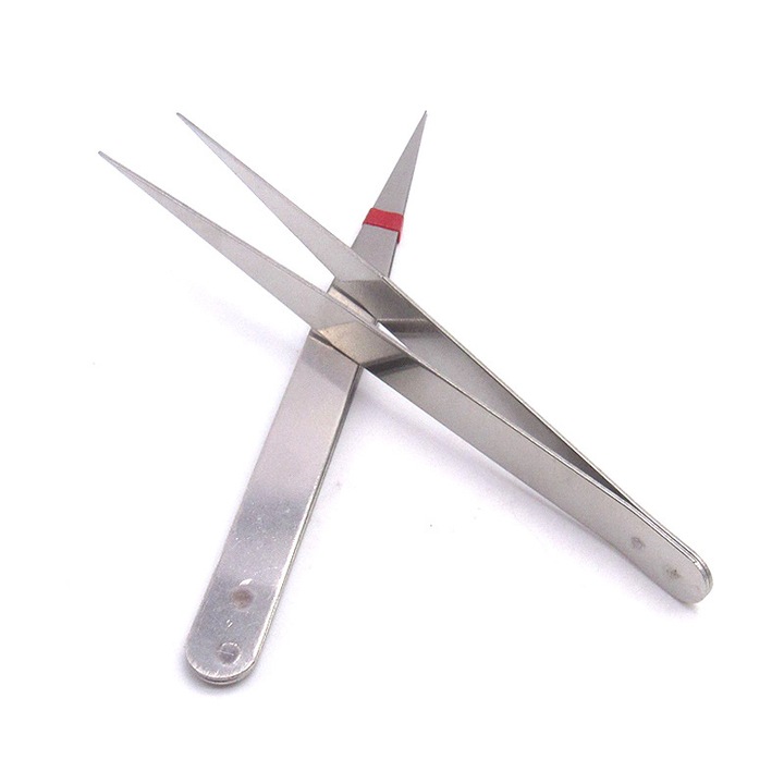 Professzionális rozsdamentes acél csipeszek, ergonomikus, korrózióálló, 23cm