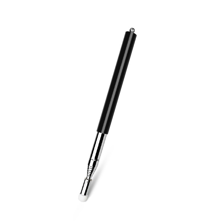 Pointer retractabil pentru ecrane tactile, nano-varf, negru, 100cm