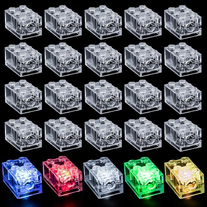 Set 15 Blocuri Luminoase Joycabin, 2x3 LED, Compatibile cu Toate Brandurile