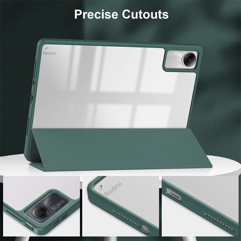 Husa tableta ZYBLSSBB Redmi Pad 2 11 inch verde inchis pliabila suport