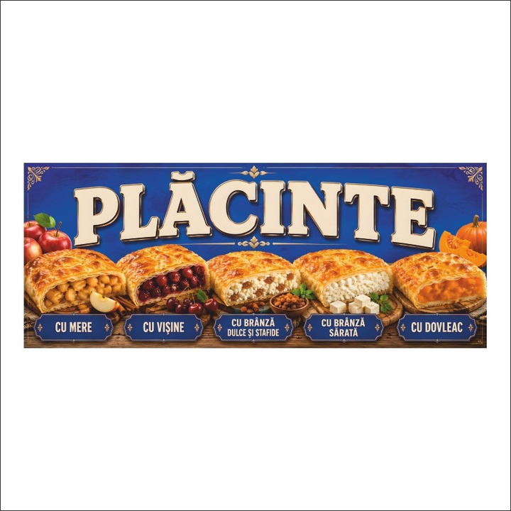 Banner MEDIA, "Placinte" model1, 150 x 60 cm, kültéri