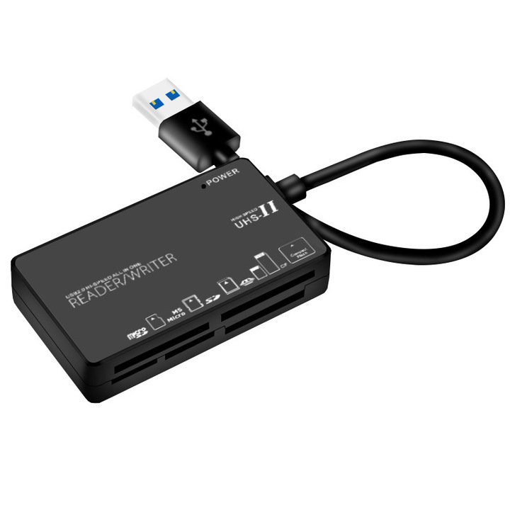 USB multifunkciós kártyaolvasó, ABS, kompakt