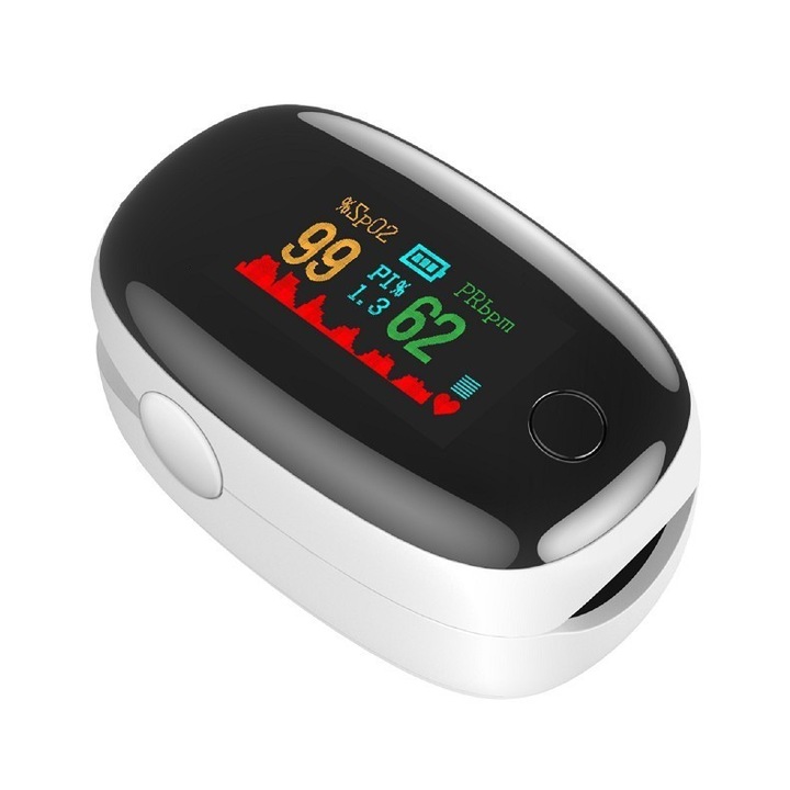 Pulsoximetru digital multifunctional, ecran OLED, compact