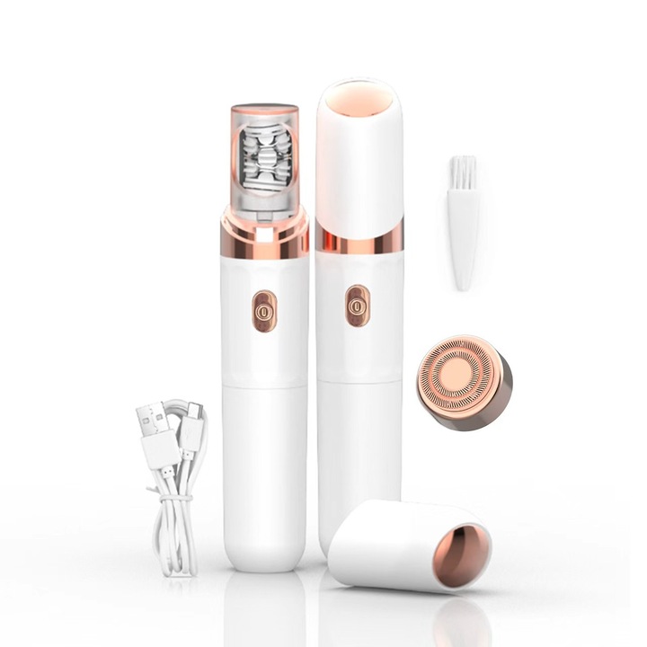 Epilator facial 2-in-1, alb, 139x25.5x25.5mm, baterie 350mAh, incarcare Type-C