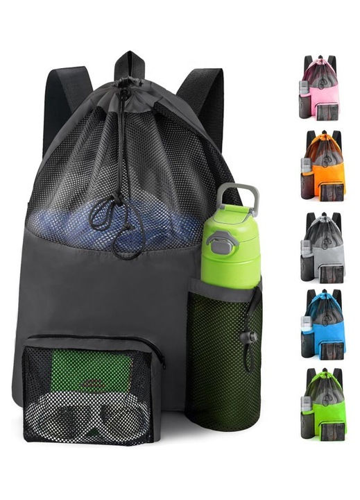 Rucsac plaja din panza, capacitate mare, confortabil, multicolor, 45x30x15cm