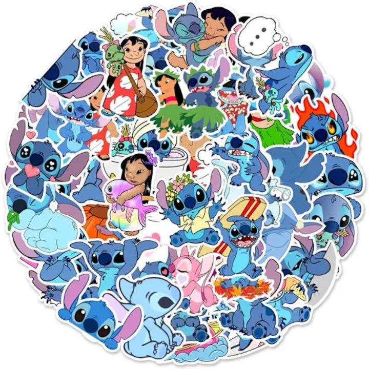 Lilo & Stitch matricaszett, 100 db, többszínű, 4.5x10cm, dekorációhoz
